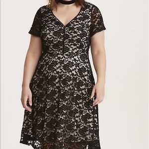 Torrid black lace skater dress